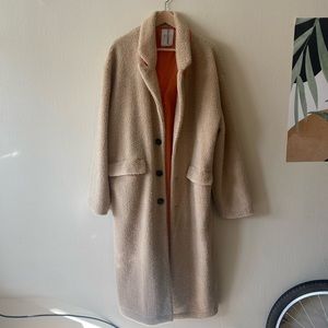 Tan Furry Trench Coat